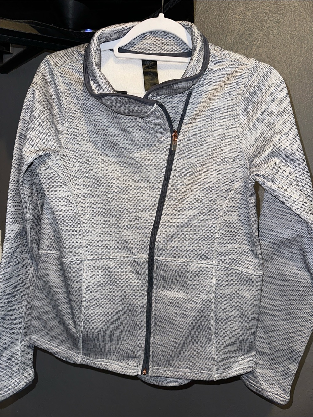 Champion Heather Gray Zip-Up Bomber Jacket
